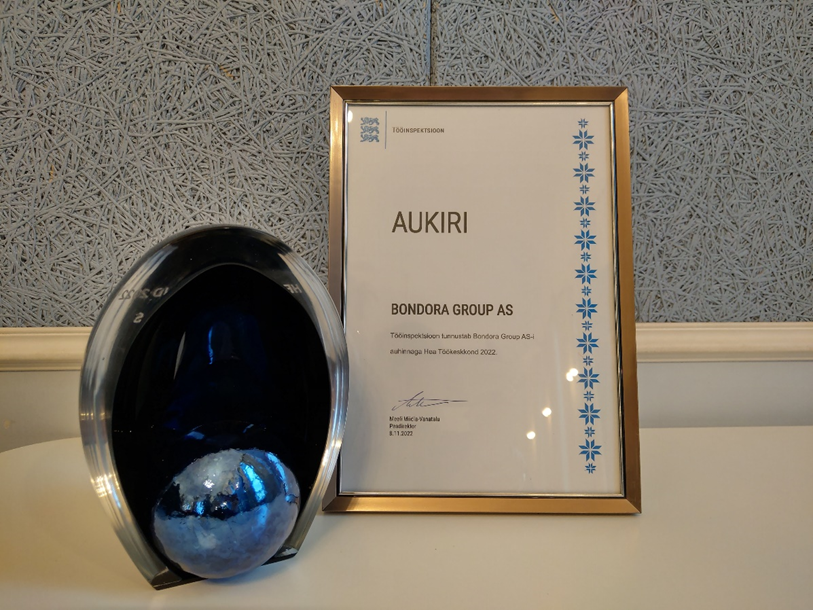 Bondora erhielt die Auszeichnung für ein gutes Arbeitsumfeld in der Kategorie KMU.