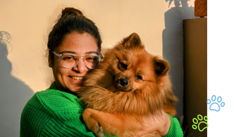 Bhrikuty and her adorable dog, Coco.
