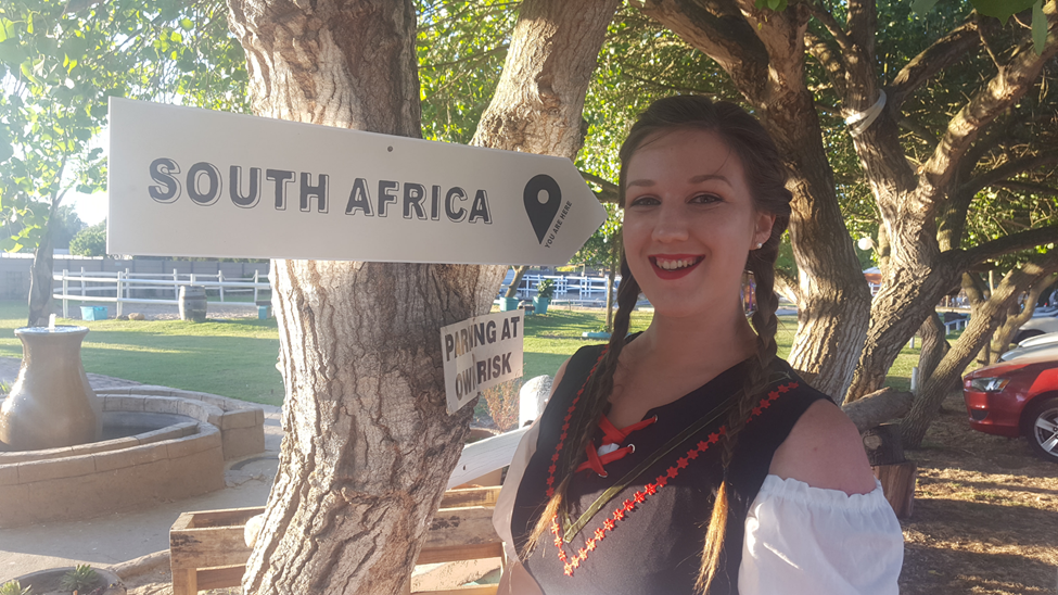 Rita attending a festival in South Africa.