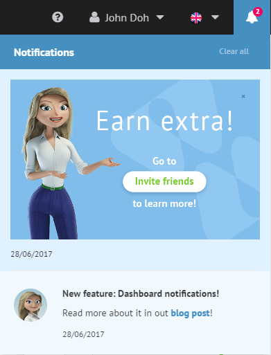 Bondora notification feature